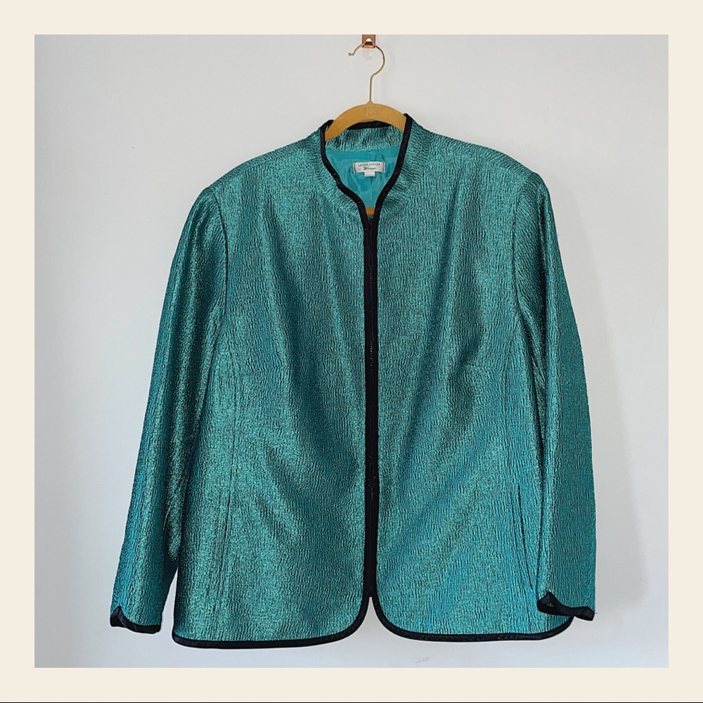 TURQUOISE METALLIC JACKET - LAURA ASHLEY